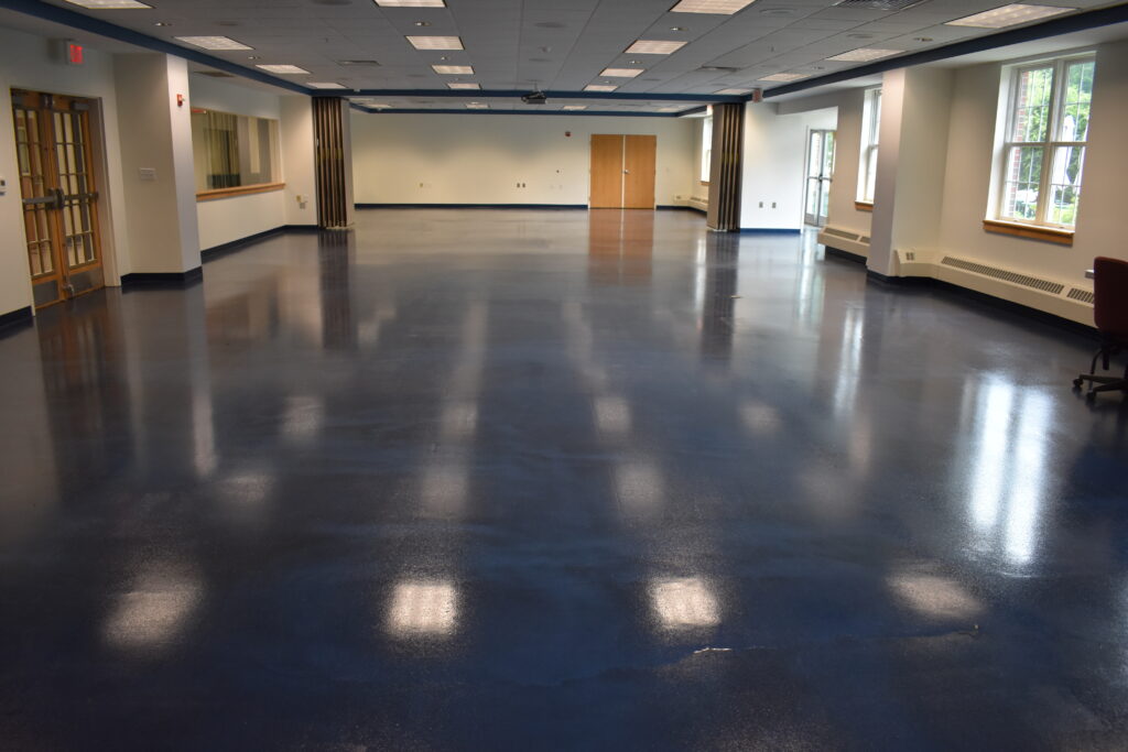 York County Community College Cafeteria Metallic Epoxy Finished Floor Blue