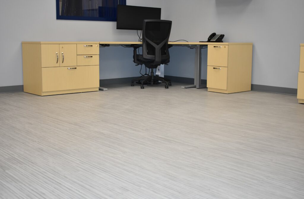 EJP Commercial Office Space with Striped Vinyl Flooring
