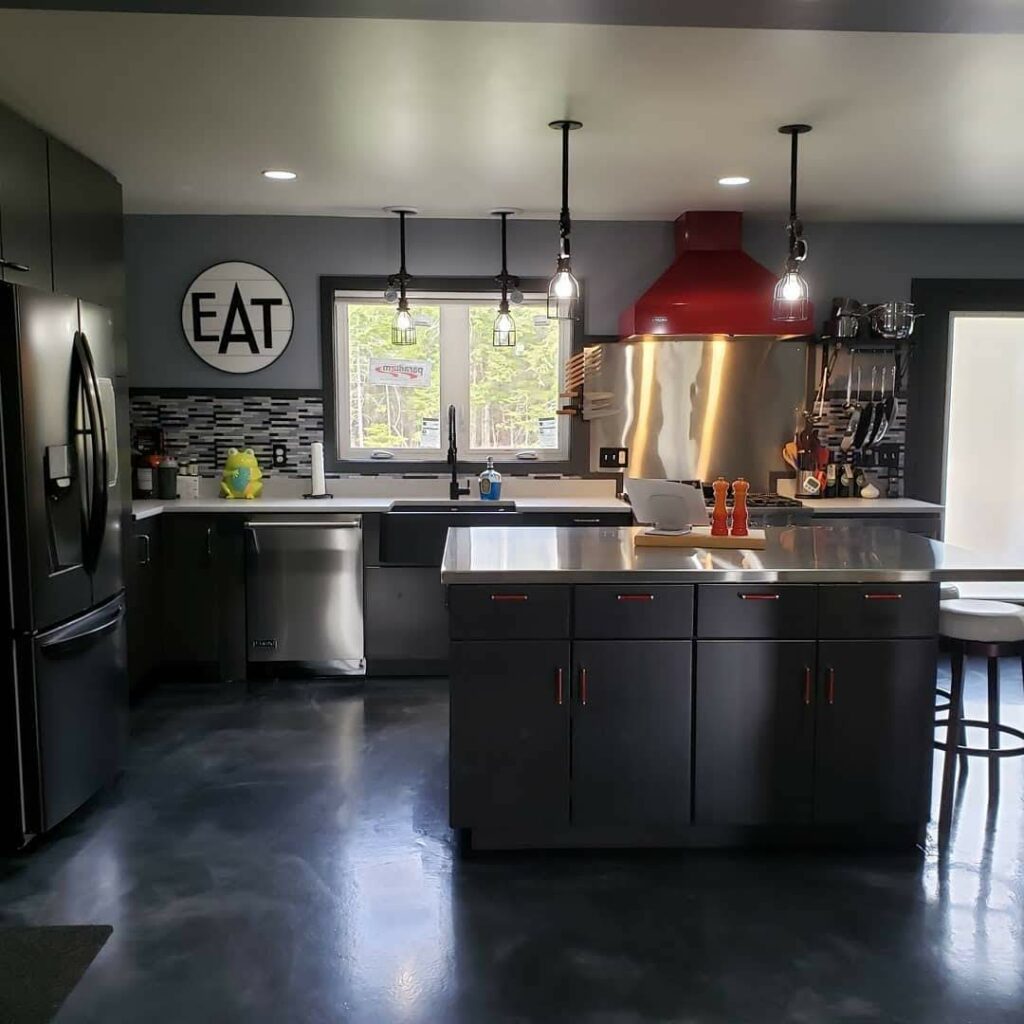 Epoxy floor in kitchen