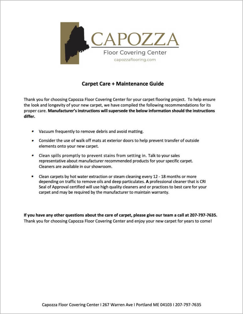 Carpet Care and Maintenance Guide