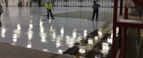 Polishing a concrete commercial floor
