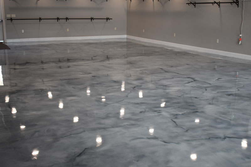 Touch of class store floor metallic epoxy marble look